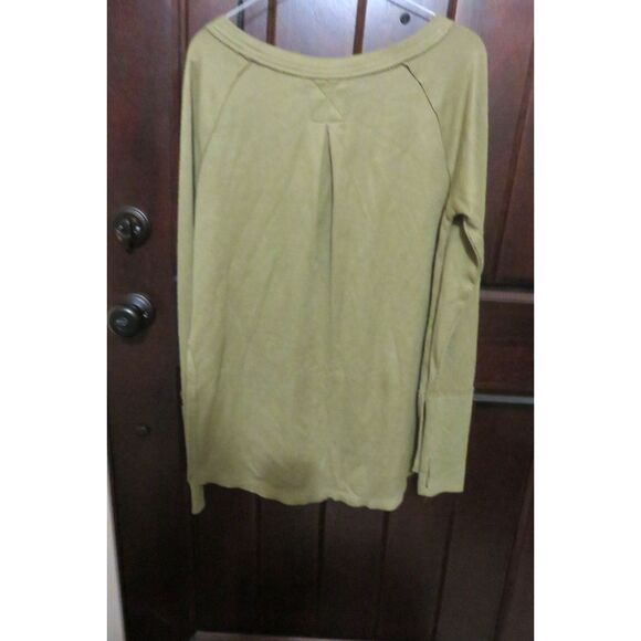 We the Free Shirt Womens Small Green Long Sleeve Pullover Thumb Hole Oversized - Picture 4 of 5